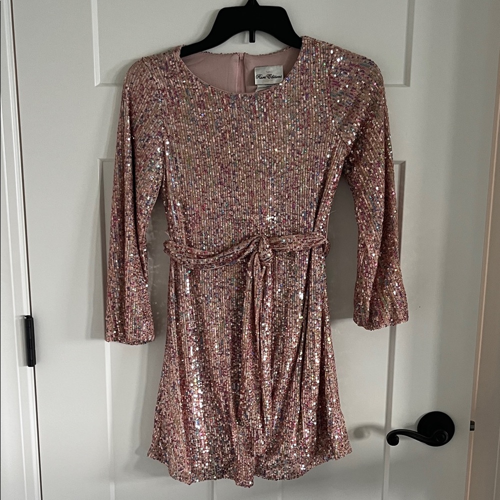 Rare Editions Blush Pink Sequin Dress